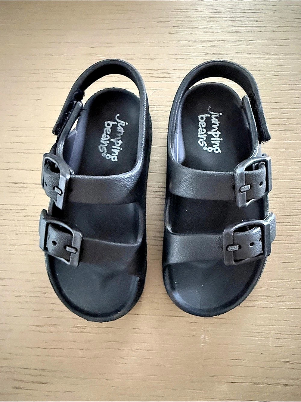 Double Buckle Ankle Strap Sandals in Black
